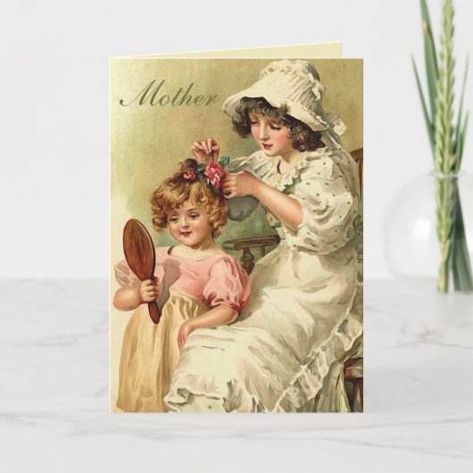 Carte Fête des Mères et Petites Filles Victoriennes (Devant)