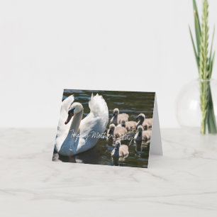 Carte Fête des mères famille des cygnes