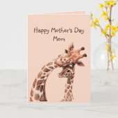 Carte Fête des mères fantastique maman Fun Giraffe Anima (Fleur jaune)