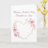 Carte Fête des mères Fille en droit Fleur Heart (Fleur jaune)