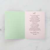 Carte Fête des Mères, Fille, Fleurs d'Aquarelle et Bow (Intérieur)