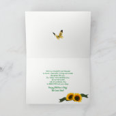 Carte Fête des Mères - Fille - Fleurs de soleil & papill (Intérieur)