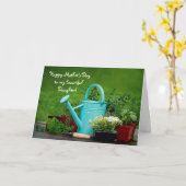 Carte Fête des mères Fille - Herbes/Fleurs/Jardinage (Fleur jaune)