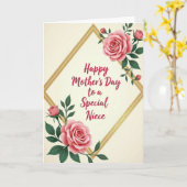 Carte Fête des Mères Fleurie Dorée (Fleur jaune)