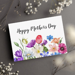 Carte Fête des mères Fleurs sauvages florales