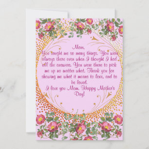 Carte Fête des Mères Fleurs Vintages