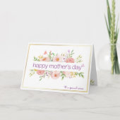 Carte Fête des Mères florale aquarelle joyeuse (Devant)