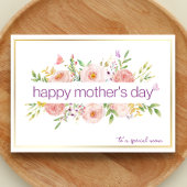 Carte Fête des Mères florale aquarelle joyeuse