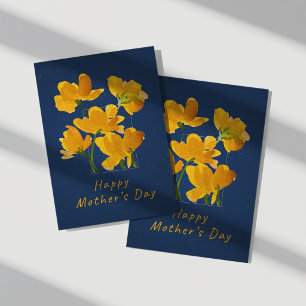 Carte Fête des Mères Florale Jaune Vibrante