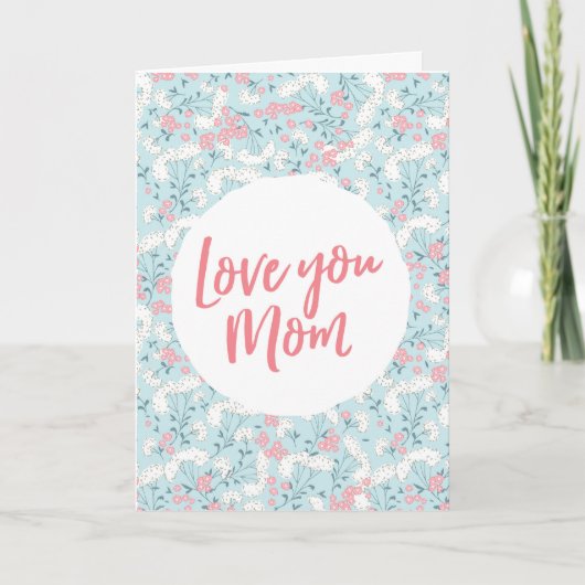 Carte Fête des Mères Florale 'love you maman' (Devant)