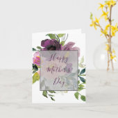 Carte Fête des mères florale rose et violette (Fleur jaune)