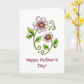 Carte Fête des mères florales (Fleur jaune)