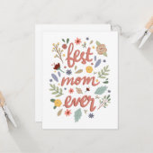 Carte Fête des mères florales (Devant/Arrière en situation)