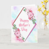 Carte Fête des mères florales roses (Fleur jaune)