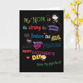 Carte Fête des mères | Fort, courageux et sans peur (Fleur jaune)