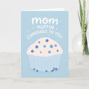 Carte Fête des Mères Gâteau Muffin Bleuet Mignon Drôle