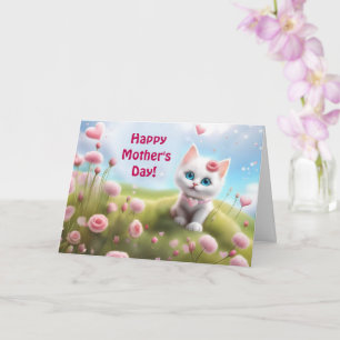 Carte Fête des Mères Général avec un mignon petit chaton