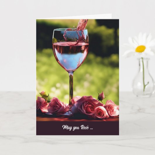 Carte Fête des mères Général Rose Vin et Rose Blush (Petite plante)