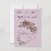Carte Fête des Mères Géométriques à fleurs roses (Dos)