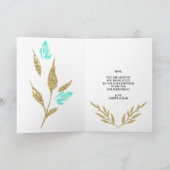 Carte Fête des mères Gold Turquoise Floral Custom Design (Intérieur)