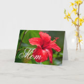 Carte Fête des mères Hibiscus rouge Fleur tropicale (Fleur jaune)