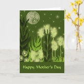 Carte Fête des mères Imaginaire lune (Fleur jaune)