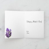 Carte Fête des mères Iris pourpre personnalisée (Intérieur)