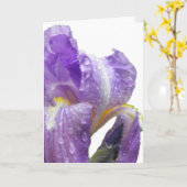 Carte Fête des mères Iris pourpre personnalisée (Fleur jaune)