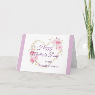 Carte Fête des Mères Jardin Belle-fille Fleurs Cœur