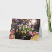 Carte Fête des mères joyeuses avec panier Brimming Flowe (Devant)