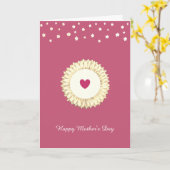 Carte Fête des mères joyeuses de Floral sur l'or Rose (Fleur jaune)