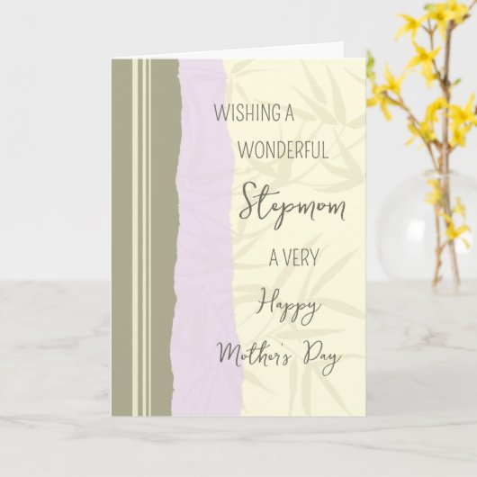 Carte Fête des mères joyeuses de StepMom Modern (Fleur jaune)