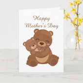 Carte Fête des Mères Joyeuses Fêtes des ours (Fleur jaune)