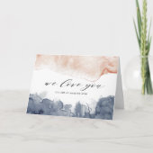 Carte Fête des Mères Lavis aquarelle rose et bleu (Devant)