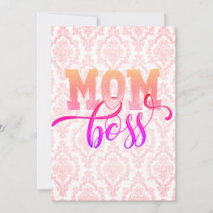 CARTE FÊTE DES MÈRES - MAMAN BOSS Rose Élégante