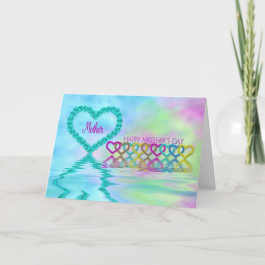 Carte Fête des mères Maman - Mère - Coeurs et Roses (Devant)