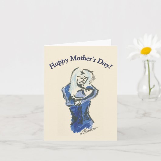 Carte "Fête des Mères" Mère et Bébé "Joyeuse Fête (Petite plante)
