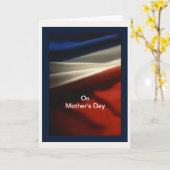 Carte Fête des Mères - Mère militaire - Drapeau américai (Fleur jaune)