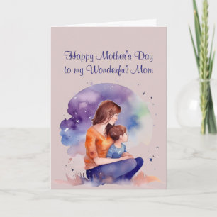 Carte Fête des Mères Merveilleuse couleur d'eau-mère