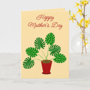 Carte Fête des mères Monstera Plante personnalisé