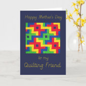 Carte Fête des Mères - Patchwork Quilt (Fleur jaune)