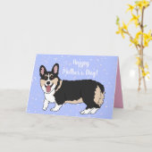Carte Fête des mères Pembroke Welsh Corgi (Fleur jaune)