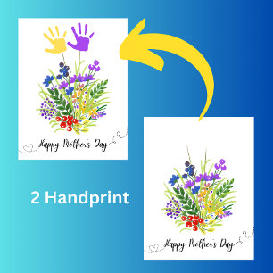 Carte Fête des Mères personnalisée floral 2 empreinte