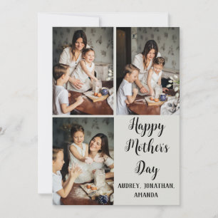 Carte Fête des mères personnalisées, trois photo collage