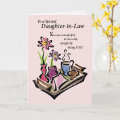 Carte Fête des Mères, Petit-déjeuner au lit, (Fleur jaune)