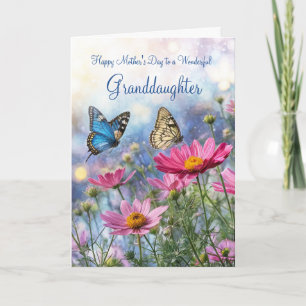 Carte Fête des Mères petite-fille avec des fleurs de jar