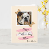Carte Fête des mères photo de maman de chien (Fleur jaune)