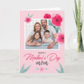 Carte Fête des Mères Photo Floral Rose Greeting (Devant)