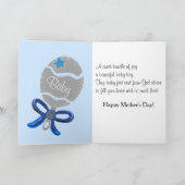 Carte Fête des mères Pieds bébé Blue Rattle PHOTO (Intérieur)