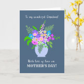 Carte Fête des mères pour grand-mère Vase des fleurs (Fleur jaune)